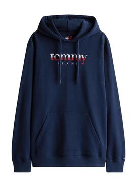 Sudadera Tommy Jeans Hoodie DNA azul para hombre