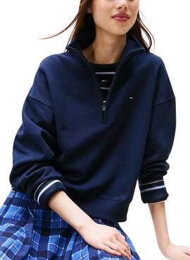 Sudadera Tommy Jeans Boxy azul para mujer