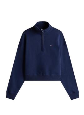 Sudadera Tommy Jeans Boxy azul para mujer