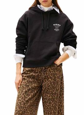 Sudadera Tommy Jeans Western negro para mujer