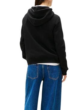 Sudadera Tommy Jeans Linear negro para mujer