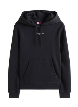 Sudadera Tommy Jeans Linear negro para mujer