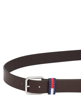 Cinturón Tommy Jeans Ryan marrón para hombre