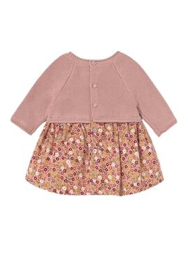 Vestido Mayoral tricot estampado rosa para bebé