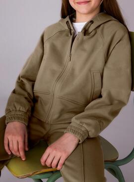 Sudadera Mayoral cremallera verde para niña