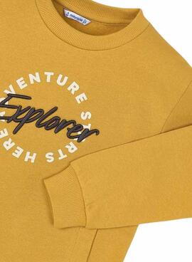 Sudadera Mayoral bordado mostaza para niño