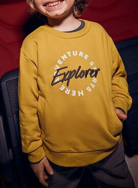 Sudadera Mayoral bordado mostaza para niño