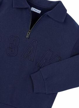 Sudadera Mayoral cuello polo marino para niño