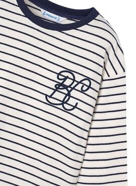 Camiseta Mayoral rayas marino para niña