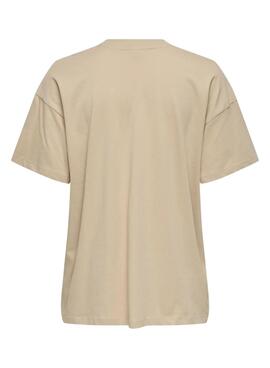 Camiseta Only Vivvi beige para mujer