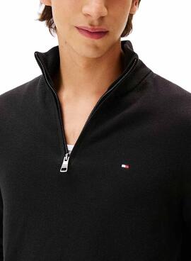 Jersey Tommy Hilfiger Cashmere Zip negro para hombre