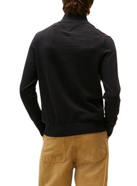Jersey Tommy Hilfiger Cashmere Zip negro para hombre