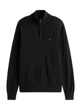 Jersey Tommy Hilfiger Cashmere Zip negro para hombre