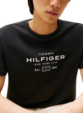 Camiseta Tommy Hilfiger Stack negro para hombre