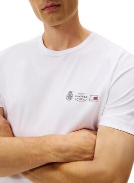 Camiseta Tommy Hilfiger Small Crest blanco para hombre