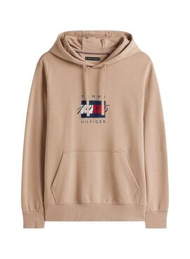 Sudadera Tommy Hilfiger Linear beige para hombre
