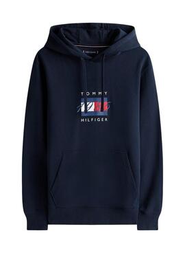 Sudadera Tommy Hilfiger Linear marino para hombre