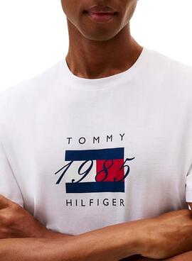 Camiseta Tommy Hilfiger Linear blanco para hombre