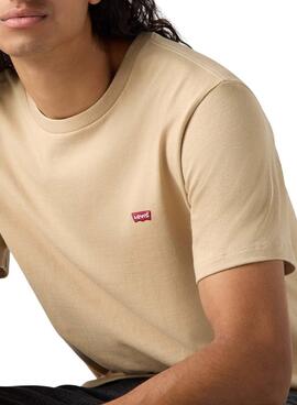 Camiseta Levis básica beige para hombre
