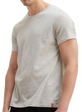 Pack camisetas Levis blanca y gris para hombre