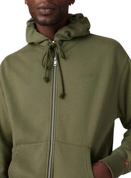 Sudadera Levis Full Zip verde para hombre