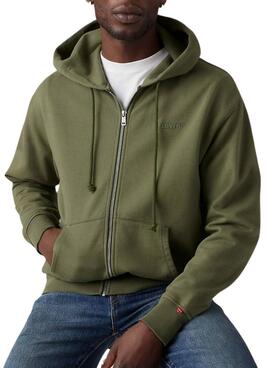 Sudadera Levis Full Zip verde para hombre