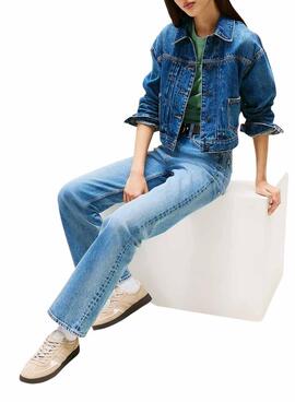 Zapatillas Tommy Jeans Greenwich beige para mujer