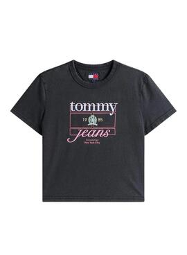 Camiseta Tommy Jeans Crest Flag negro para mujer