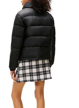 Cazadora acolchada Tommy Jeans Hidden Hood negro para mujer