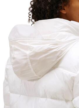 Cazadora acolchada Tommy Jeans Hidden Hood blanco para mujer