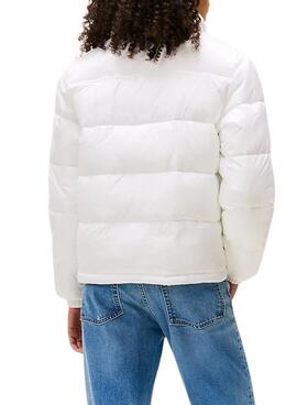 Cazadora acolchada Tommy Jeans Hidden Hood blanco para mujer