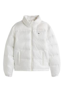 Cazadora acolchada Tommy Jeans Hidden Hood blanco para mujer