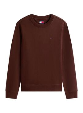 Sudadera Tommy Jeans Flag marrón para mujer