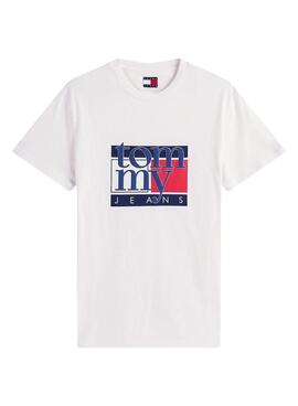 Camiseta Tommy Jeans Flag blanco para hombre