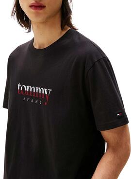 Camiseta Tommy Jeans DNA negro para hombre