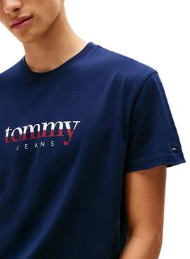 Camiseta Tommy Jeans DNA azul marino para hombre