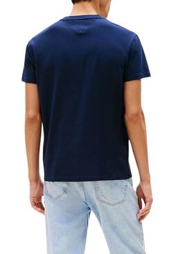 Camiseta Tommy Jeans DNA azul marino para hombre