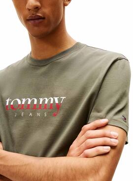 Camiseta Tommy Jeans DNA verde para hombre