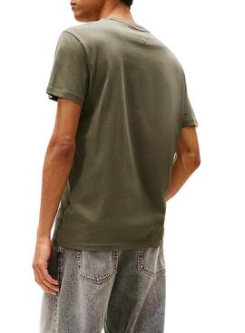 Camiseta Tommy Jeans DNA verde para hombre