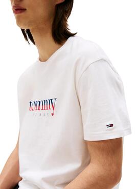 Camiseta Tommy Jeans DNA blanco para hombre