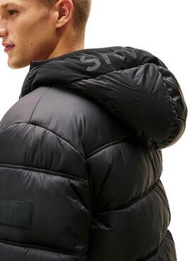 Cazadora Tommy Jeans Hooded Logo negro para hombre