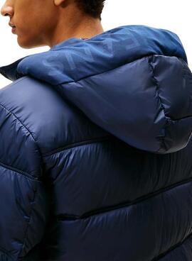 Cazadora Tommy Jeans Hooded Logo azul para hombre