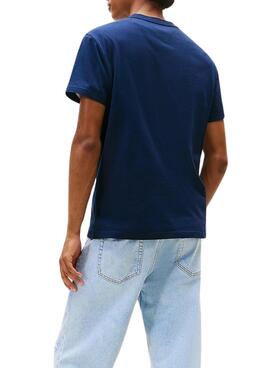 Camiseta Tommy Jeans Font Play azul marino para hombre