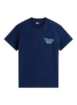 Camiseta Tommy Jeans Font Play azul marino para hombre