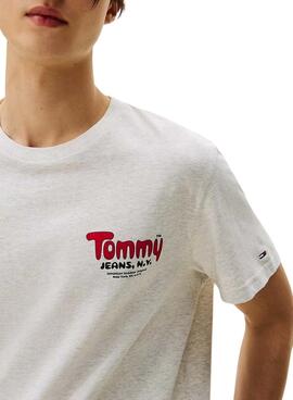 Camiseta Tommy Jeans Font Play gris para hombre