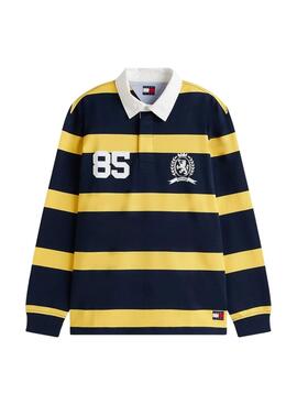 Polo Tommy Jeans Rugby azul e amarillo para hombre