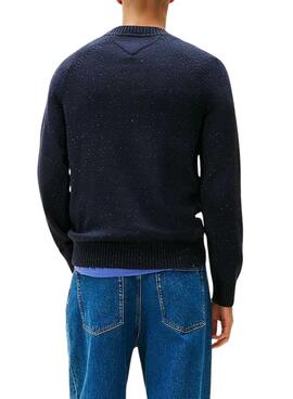 Jersey Tommy Jeans Slim Linear Logo azul marino para hombre