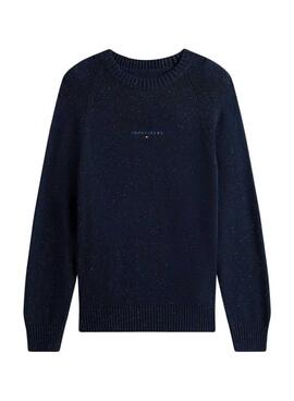 Jersey Tommy Jeans Slim Linear Logo azul marino para hombre