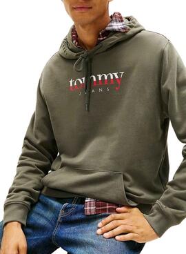 Sudadera Tommy Jeans DNA verde para hombre
