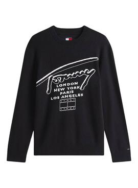 Jersey Tommy Jeans Signature negro para hombre